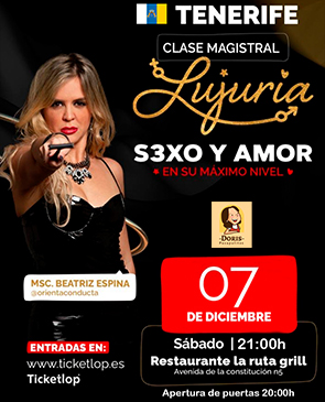 Clase Magistral Lujuria Sexo & Amor en su máxima expresión + After Party en Tenerife